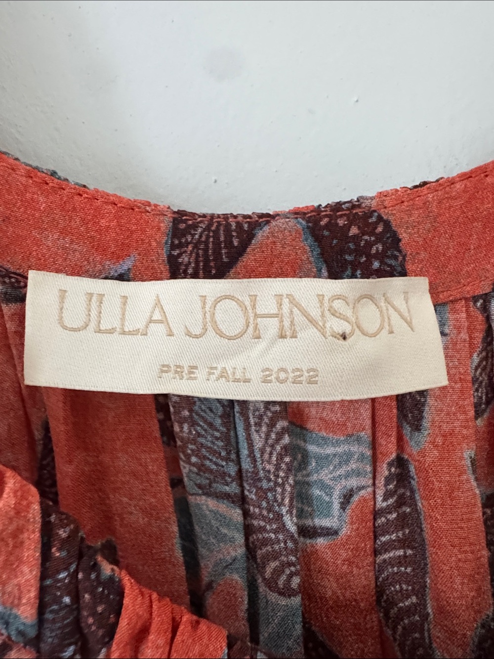 ULLA JOHNSON Amalthea Pleated High-Neck Midi Dress Size 8 - Picture 7 of 12